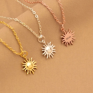 Dainty Sun Necklace, Gold Sunshine Necklace, Sun Symbol Necklace, Celestial Jewelry, Summer Necklace, Gift for Her, Birthday Gift