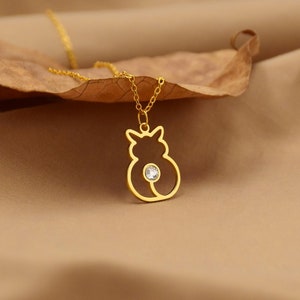 Sterling Silver Kitten Pendant, Kitten Necklace, Cat Birthstone Necklace, Cat Mom Jewelry, Animal Necklace, Pet Loss Gifts, Memorial Gift