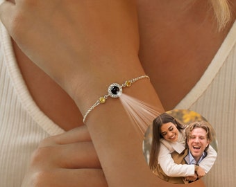 Custom Photo Bracelet, Personalized Photo Projection Bracelet, Picture Inside Bracelet, Couple Bracelet,Photo Memorial Bracelet,Gift for Her