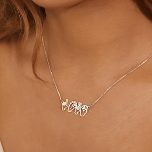 Personalized Name Necklace in Sign Language, ASL Necklace Name Necklace, Personalized ASL Necklace, Mother&#39;s Day Gift, Gift for Her