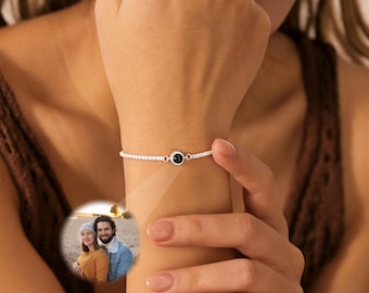 Custom Photo Bracelet,Personalized Photo Projection Bracelet,Picture Inside Bracelet,Couple Bracelet,Photo Memorial Bracelet,Christmas Gifts