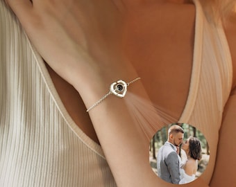Personalized Photo Projection Bracelet, Custom Photo Bracelet, Picture Inside Bracelet, Couple Bracelet,Photo Memorial Bracelet,Gift for Her