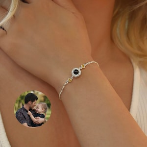 Custom Photo Bracelet, Personalized Photo Projection Bracelet, Picture Inside Bracelet, Couple Bracelet,Photo Memorial Bracelet,Gift for Her