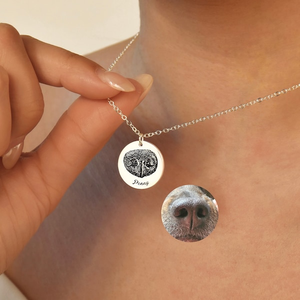 Actual Dog Nose Print Necklace, Real Dog Nose Print Jewelry, Cat Dog Memorial Necklace,Memorial Pet Jewelry,Dog Loss Gift,Gift for Pet Lover