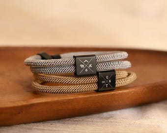 Personalized Initial Bracelet: Engraved Men's Jewelry, Anniversary Gift
