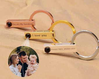 Custom Memorial Photo Key Ring, Photo Projection Keychain Bar, Bar Keychain, Picture Inside Jewelry, Gift for Him, Trendy Best Friend Gift