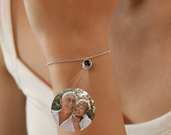 Custom Photo Bracelet, Personalized Photo Projection Bracelet, Picture Inside Bracelet, Couple Bracelet,Photo Memorial Bracelet,Gift for Her