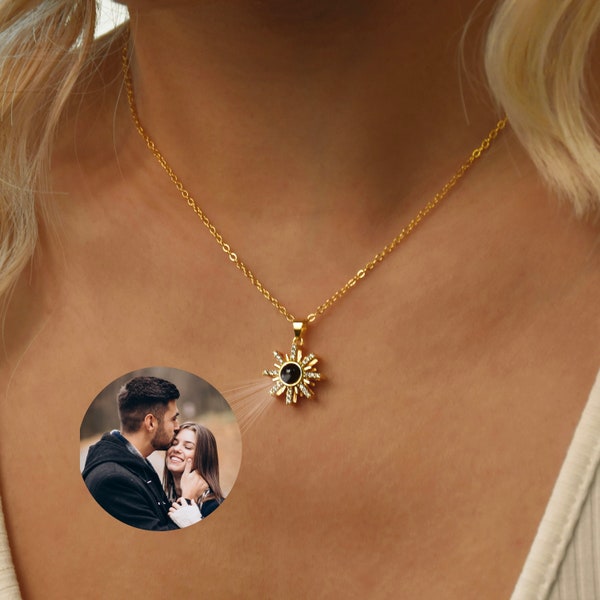 Custom Photo Projection Necklace, Personalized Necklace, Personalized Picture Projection Charm Necklace, Memorial Jewelry, Gift for Her