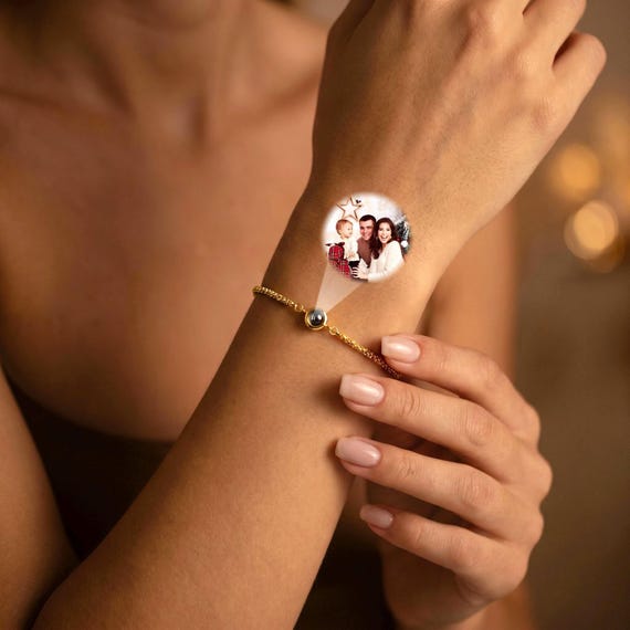 Custom Photo Bracelet,Personalized Photo Projection Bracelet,Picture Inside Bracelet,Couple Bracelet,Photo Memorial Bracelet,Christmas Gifts