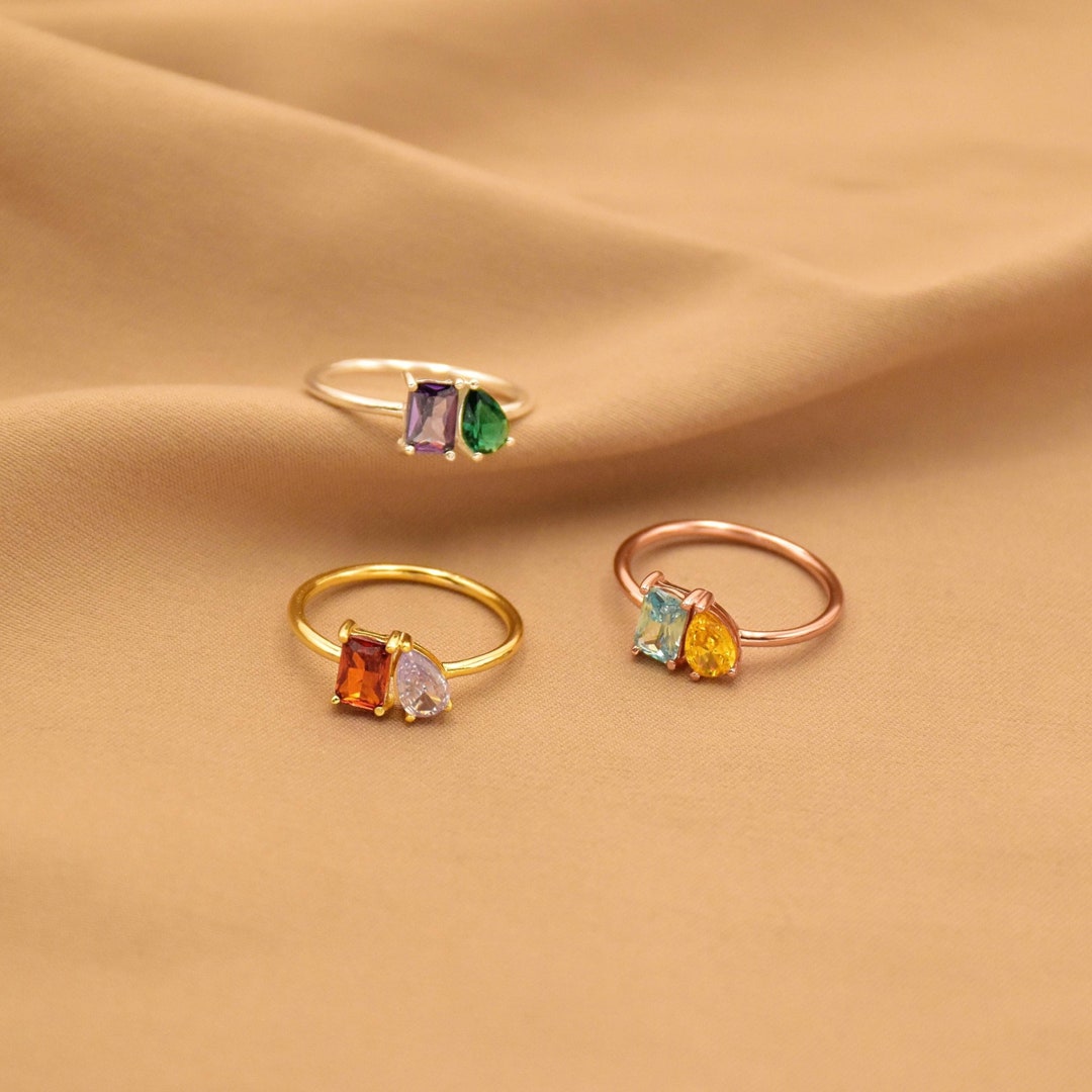 thumbnail image 2 of March X June Toi Et Moi Birthstone RING; & Co. White Gold / 5.5 2 of 12