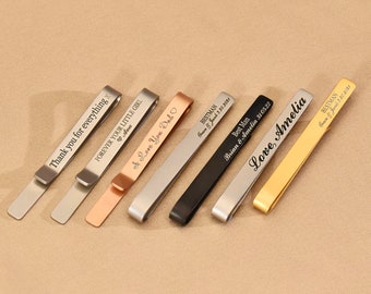 Mens Personalised Custom Engraved Tie bar, Personalised Tie Clip, Wedding Tie Clip, Best Man Gift,Fathers Day Gift for Him,Groomsmen Tie Bar