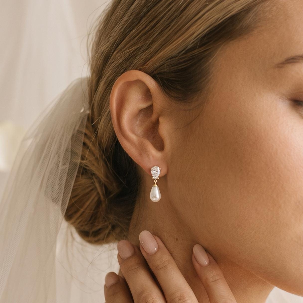 Sterling Silver Zirconia Teardrop Earrings - Etsy