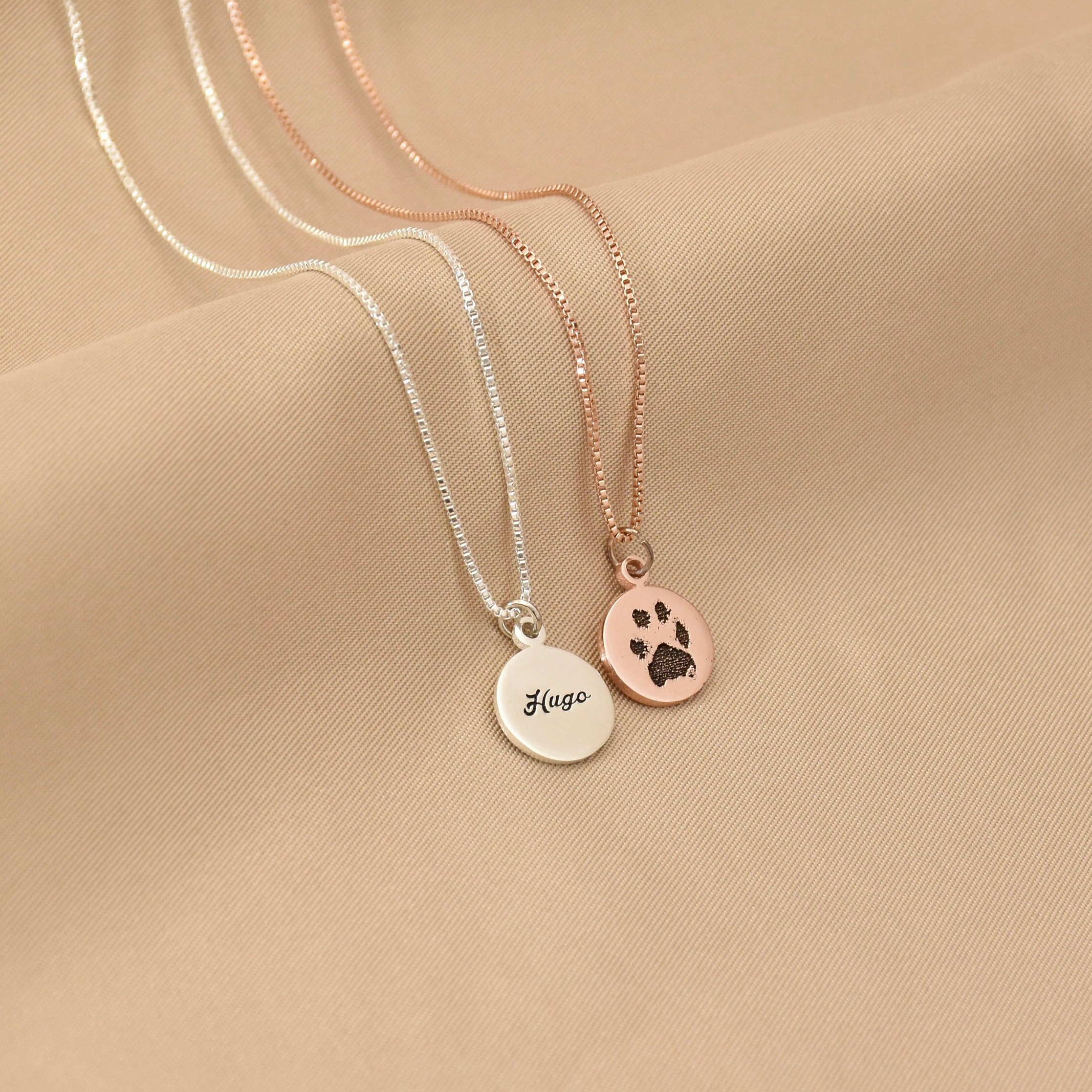 Actual Paw Print Necklace Custom Dog Necklace Pet Memorial Etsy