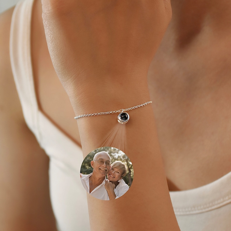 Custom Photo Bracelet, Personalized Photo Projection Bracelet, Picture Inside Bracelet, Couple Bracelet,Photo Memorial Bracelet,Gift for Her image 4