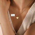 14k Gold Heart Necklace, Custom Handwriting Jewelry, Personalized Signature Pendant, Dainty Gift for Her, Sentimental Jewelry for Girlfriend