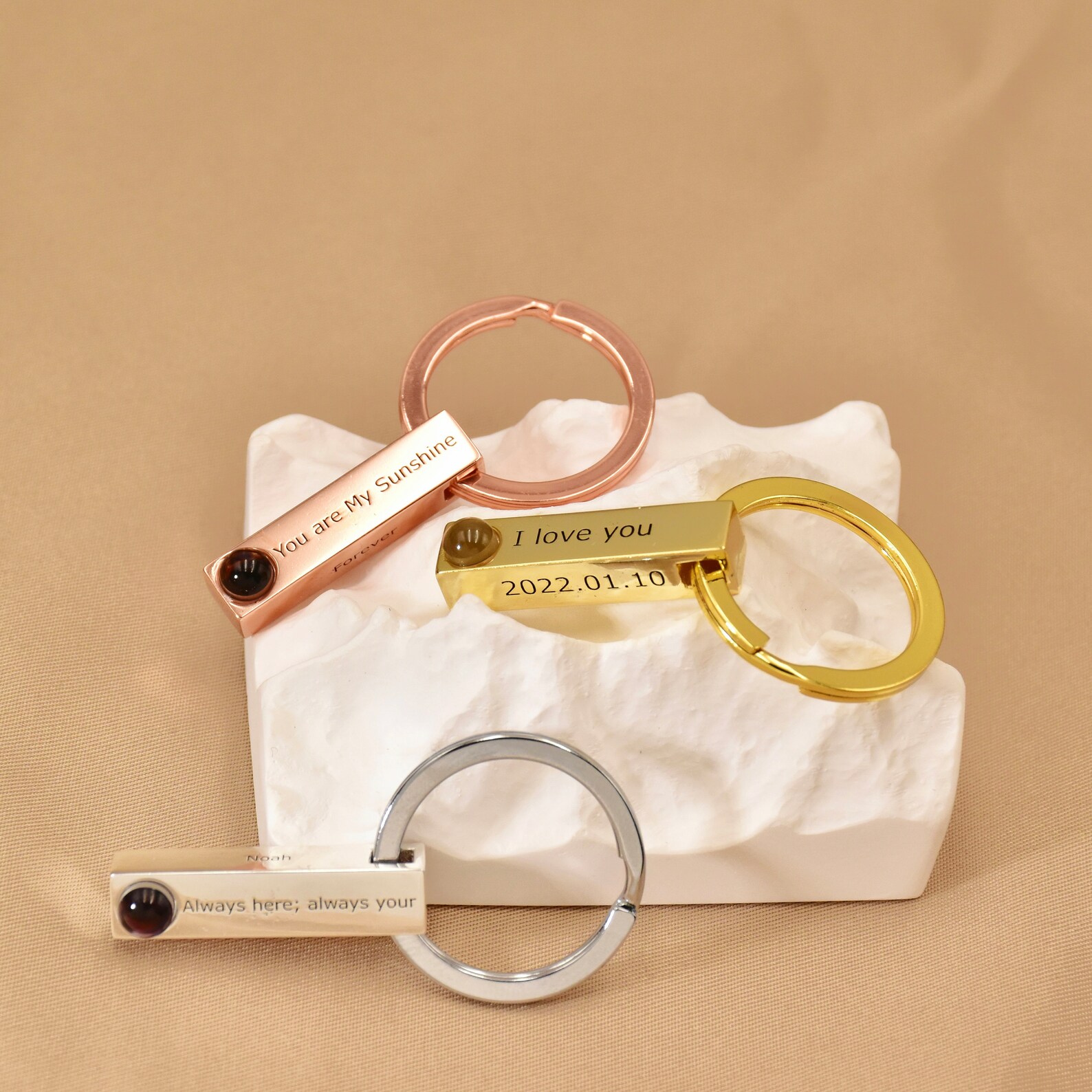 Custom Memorial Photo Key Ring, Photo Projection Keychain Bar, Bar ...