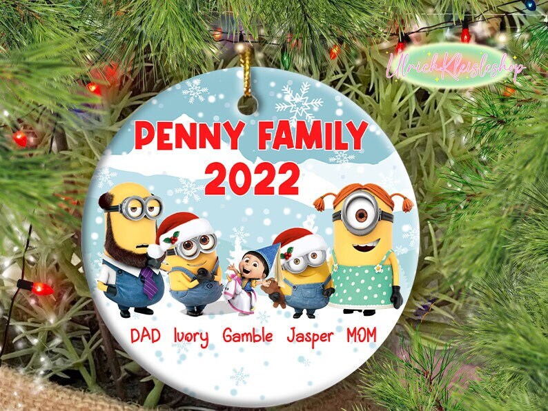 Personalized Minions Family Ceramic Ornament