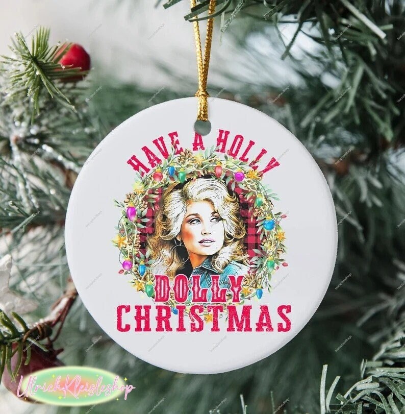 Discover Personalized Have a Holly Dolly Christmas Ceramic Ornament