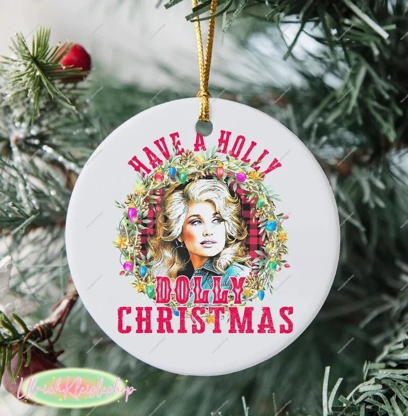 Personalized Have a Holly Dolly Christmas Ceramic Ornament