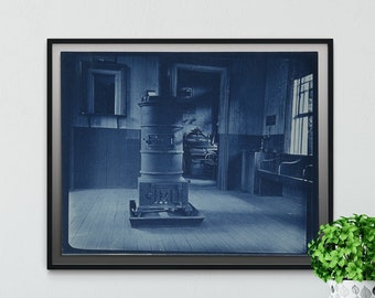 Pôster de Cianotipia: Cianotipia de Frank Bird Masters, ferrovias americanas no início de 1900, fotografias vintage publicadas como pôsteres modernos