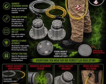 Ghostbusters Leg Hose Holder Magnetic Clip Tube Belt Attachment Cosplay Accessory