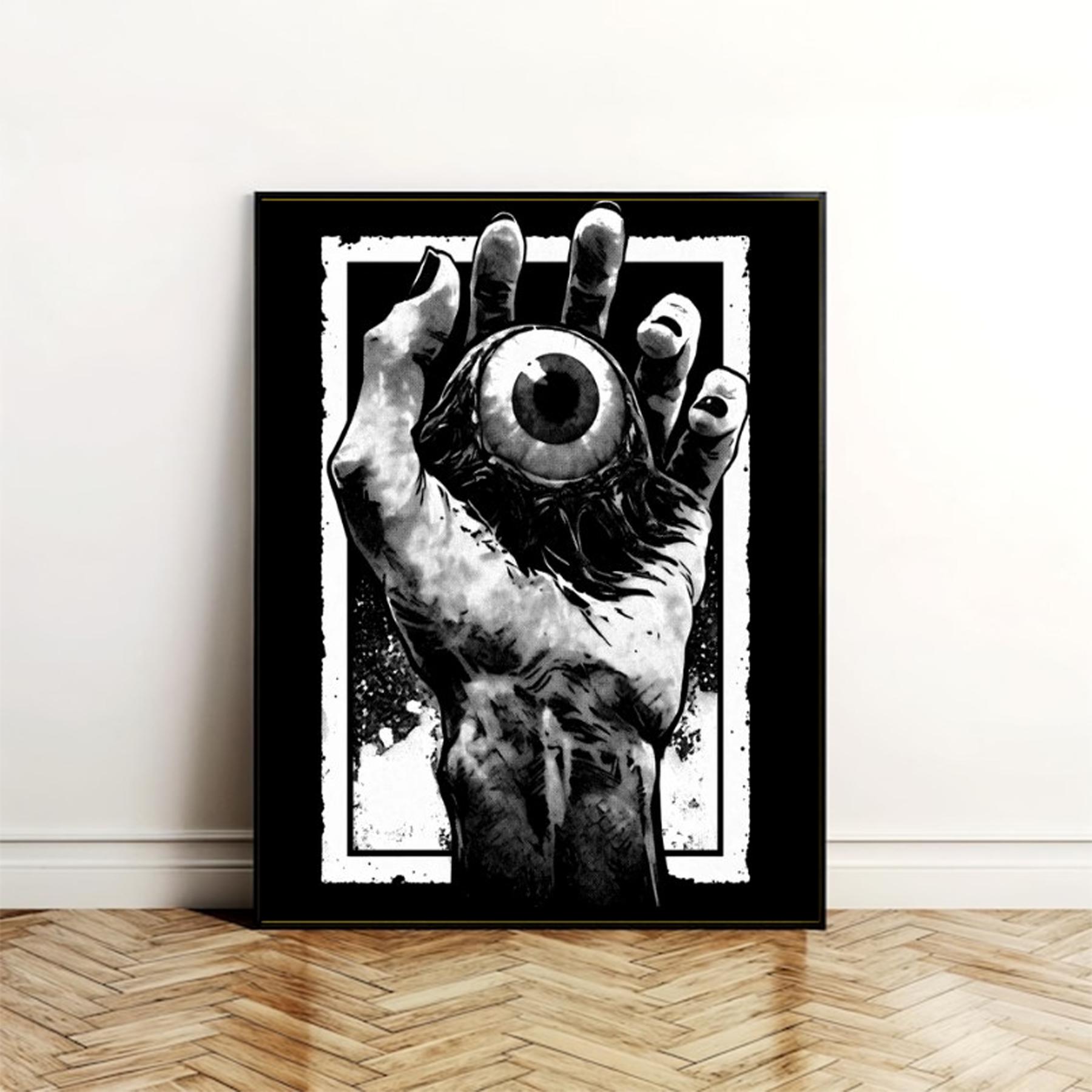 Main oculaire effrayante – Horreur gothique psychédélique Weirdcore Poster