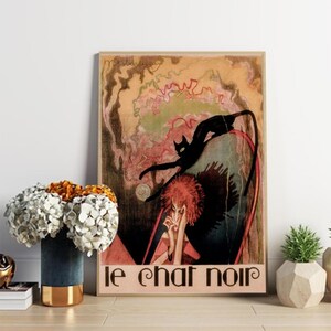 Chat Noir Affiche Vintage Chat Poster