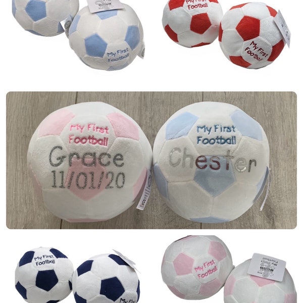 Personalised baby Football gift / new baby gift / soft rattle baby ball / any name / baby 1st Christmas / baby toy/ soft fleece ball/ baby t