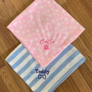 Personalised Dog Puppy Kitten Cat blanket Bed Cover Pet blanket puppy comforter Towel Pet Lightweight Thin Fleece Gift scent blanket image 6