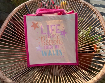 Tote bag personnalisé / Summer beach tote / cadeau / tote bag toile personnalisé / cadeau mariage / cadeau anniversaire / shopping bag