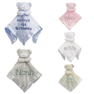 Personalised Baby Comforter | Teddy bear soft comforter | New baby gift | boy & girl unisex baby gift | baby shower, bedtime, hospital