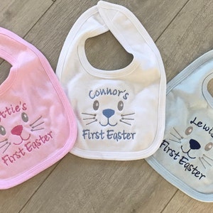 Personalised Easter Bibs / Baby 1st Easter / Easter Bib / rabbit bib / baby easter gift