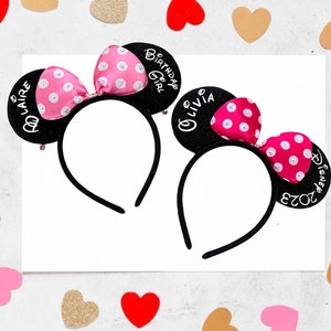 personalised Disney Trip Ears / Headband / Birthday / Family & Friends custom Ears / Minnie Mickey mouse ears / hen wedding party favous