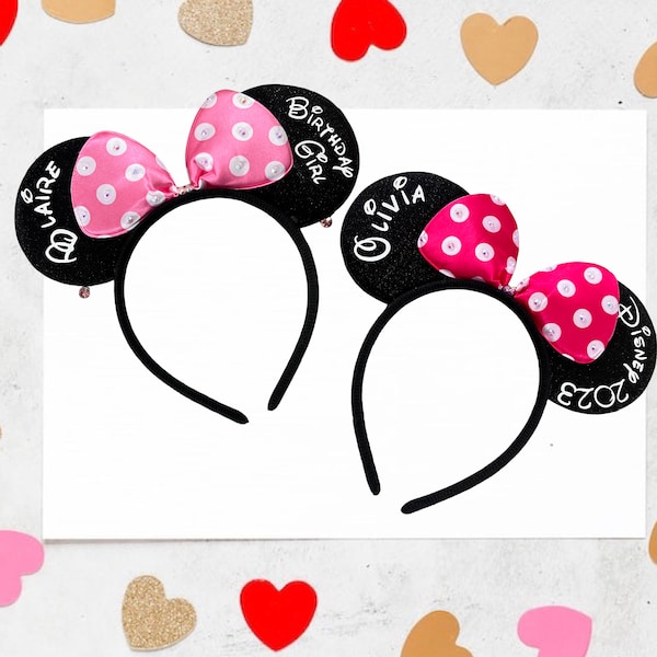 personalised Disney Trip Ears / Headband / Birthday / Family & Friends custom Ears / Minnie Mickey mouse ears / hen wedding party favous