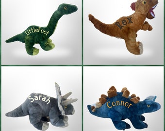 Personalised Dinosaur soft toy / first dinosaur/ dinosaur lover / birthday gift boy girl / wedding gift / dinosaur fleece teddy /  new baby