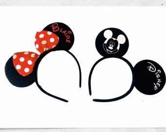 personalised Disney Trip Ears / Headband / Birthday / Family & Friends custom Ears / Minnie Mickey mouse ears / hen wedding party favous