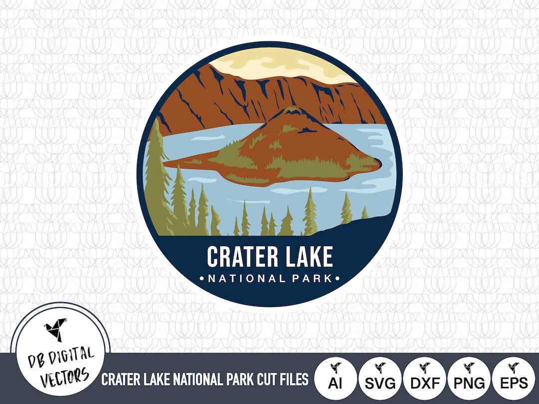Crater Lake National Park Outline SVG Files | Crater Lake National Park ...