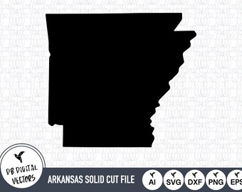 Arkansas karta SVG-klippfiler: Vektorklipp (digital nedladdning)
