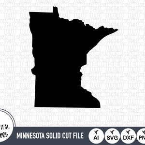 Minnesota Solid SVG Bestanden | Minnesota Cut Files | Verenigde Staten Vector Files | Minnesota Vector | Minnesota Kaart Clip Art