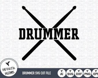 Baguettes de batteur fichiers SVG coupés : vecteur d'instrument de musique
