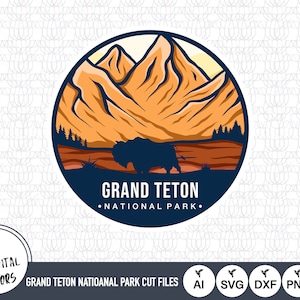 Grand Teton Nationalpark Umriss SVG-Dateien | Grand Teton Nationalpark geschnitten Dateien | Datei Vereinigte Staaten von Amerika| Grand Teton Nationalpark