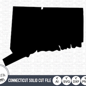Connecticut Solid SVG Files | Connecticut Cut Files | United States of America Vector Files | Connecticut Vector | Connecticut Map Clip Art