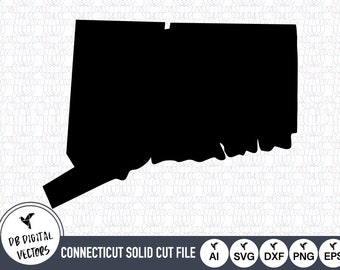 Connecticut Map SVG Cut Files: USA Vector Clipart (Digital Download)
