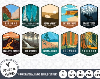 National Parks SVG Cut Files: USA Vector Clip Art (10 Pack)