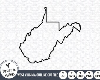 West Virginia Outline SVG: WV State Map Cut Files (Digital Download)