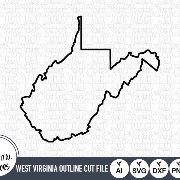 West Virginia Outline SVG Files | West Virginia Cut Files | United States of America Vector Files | West Virginia | West Virginia Map Art