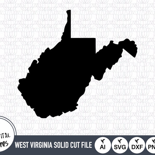 West Virginia Solid SVG Files | West Virginia Cut Files | United States of America Vector | West Virginia Vector | West Virginia Map Art