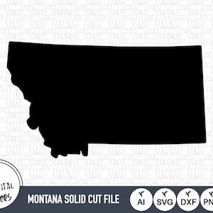 Montana Solid SVG Files | Montana Cut Files | United States of America Vector Files | Montana Vector | Montana Map Clip Art
