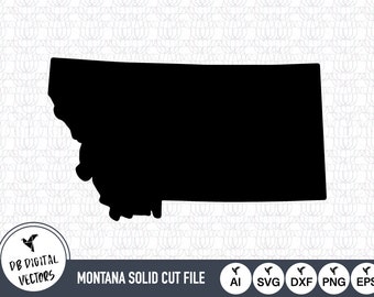 Mapa Montany SVG: pliki wektorowe w formacie Solid Vector Cut (pobieranie cyfrowe)