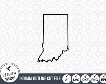 Indiana Outline SVG: pliki wektorowe do cięcia (pobieranie cyfrowe)